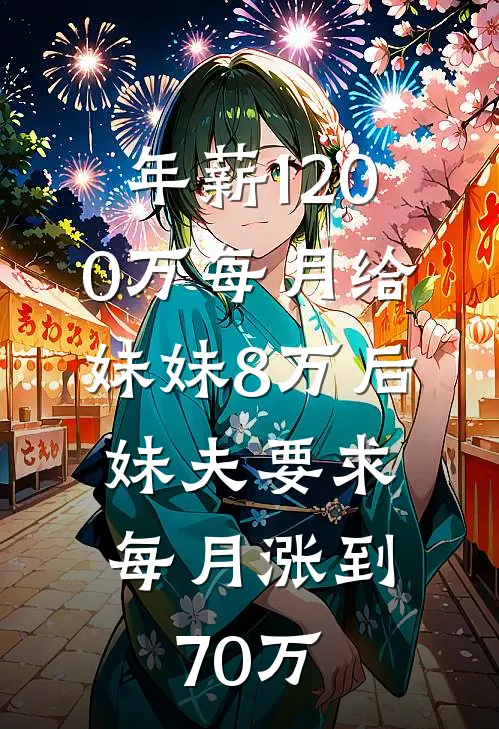 年薪1200万每月给妹妹8万后，妹夫要求每月涨到70万