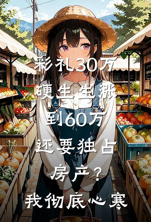 彩礼30万硬生生涨到60万，还要独占房产？我彻底心寒
